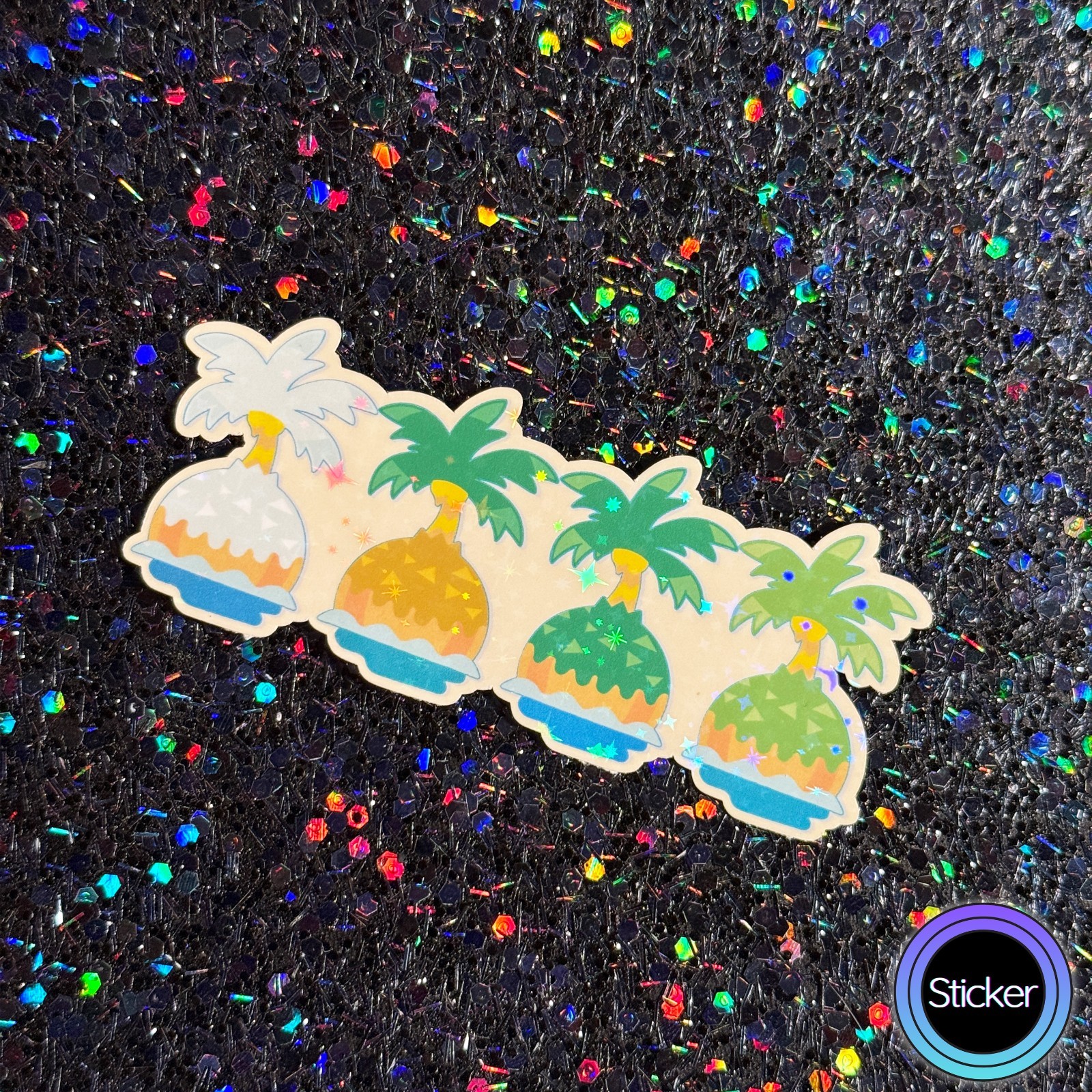 Animal Crossing Seasons Sticker, New Horizons, Holographic