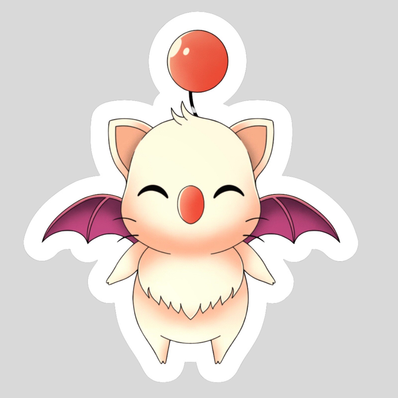 Moogle, Mog Final Fantasy, FF7 Cute Kawaii Glossy Vinyl sticker, Decal