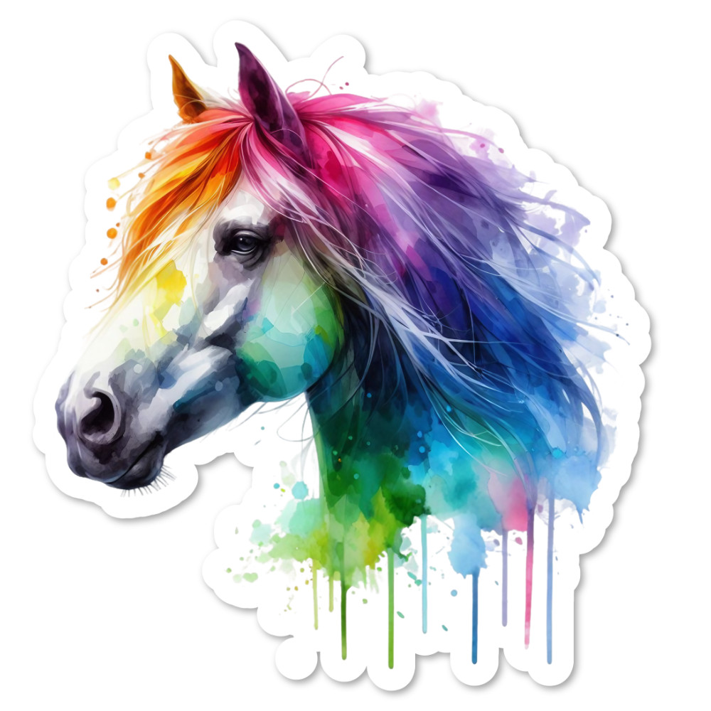 Horse Wildlife Vinyl Sticker Wildlife, Water Resistant, Laptop Water Bottle