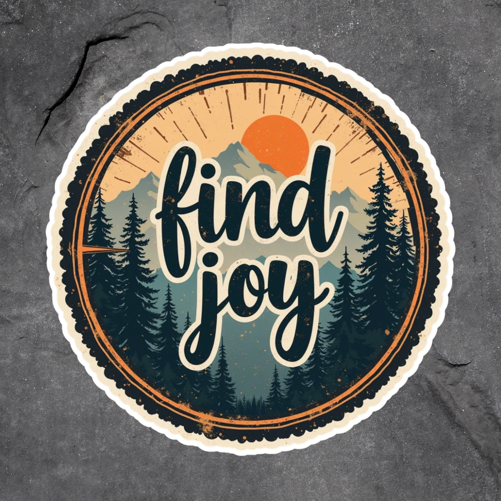 Find joy sticker vinyl decal hiking camping mountain adventure nature outdoor