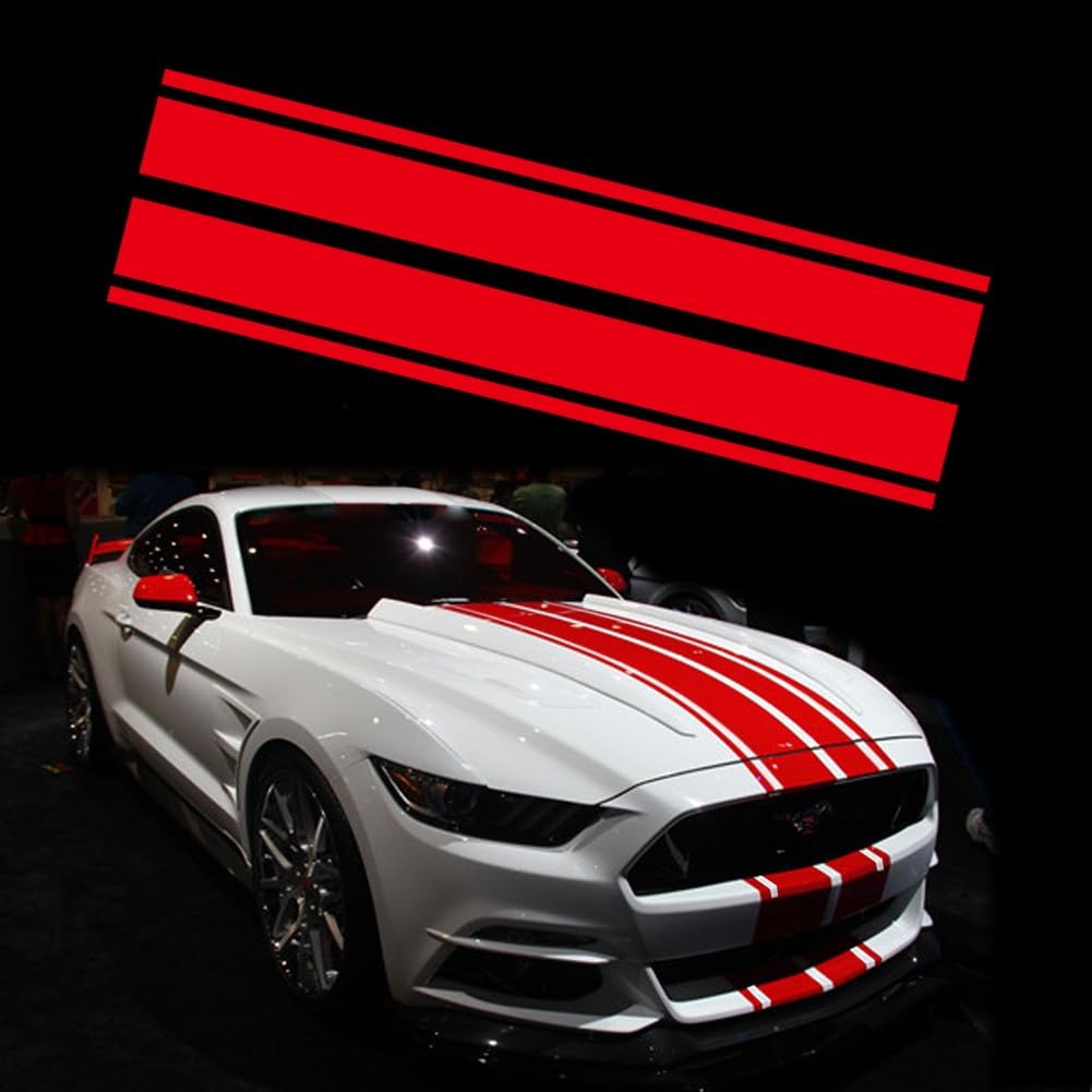 Car Hood Stripe Sticker Universal Auto Racing Stripes Body Side Decal Vinyl S…