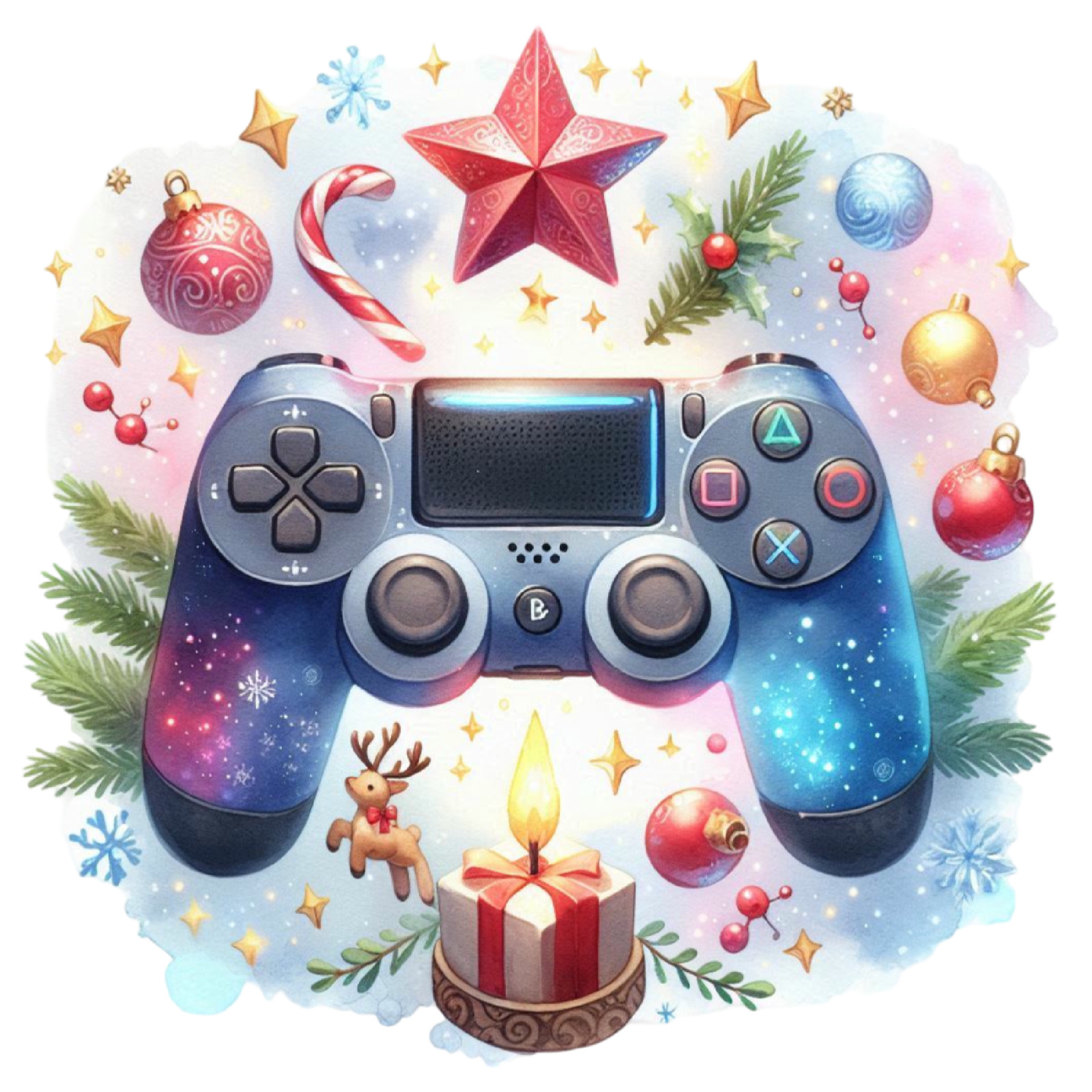 Christmas Game Controller Wall Decal Sticker 18X18cm Large