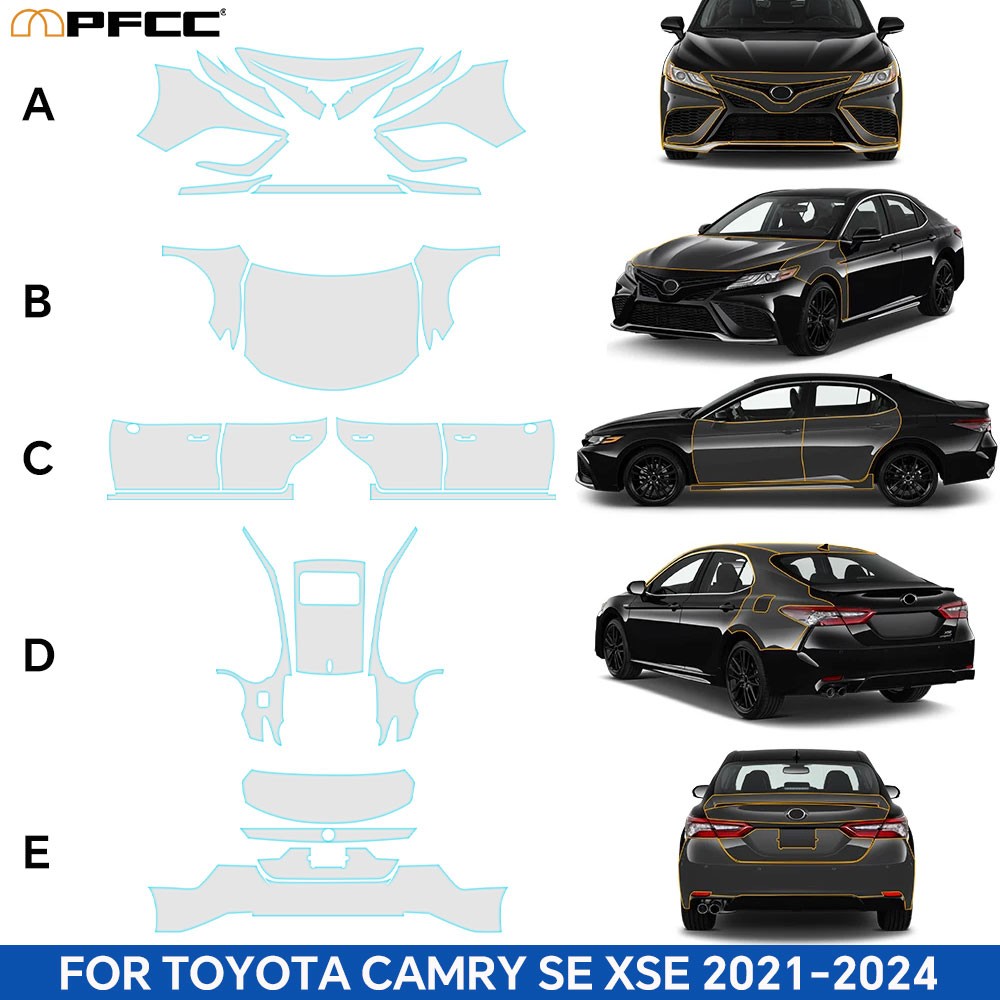 Full Vehicle PreCut PPF Paint Protection Film For Toyota Camry SE XSE 2021-2024