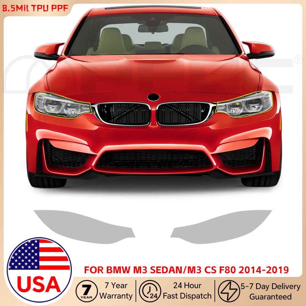 BMW M3 Sedan CS F80 2014-2019 PreCut Paint Protection Film Gloss Clear PPF TPU