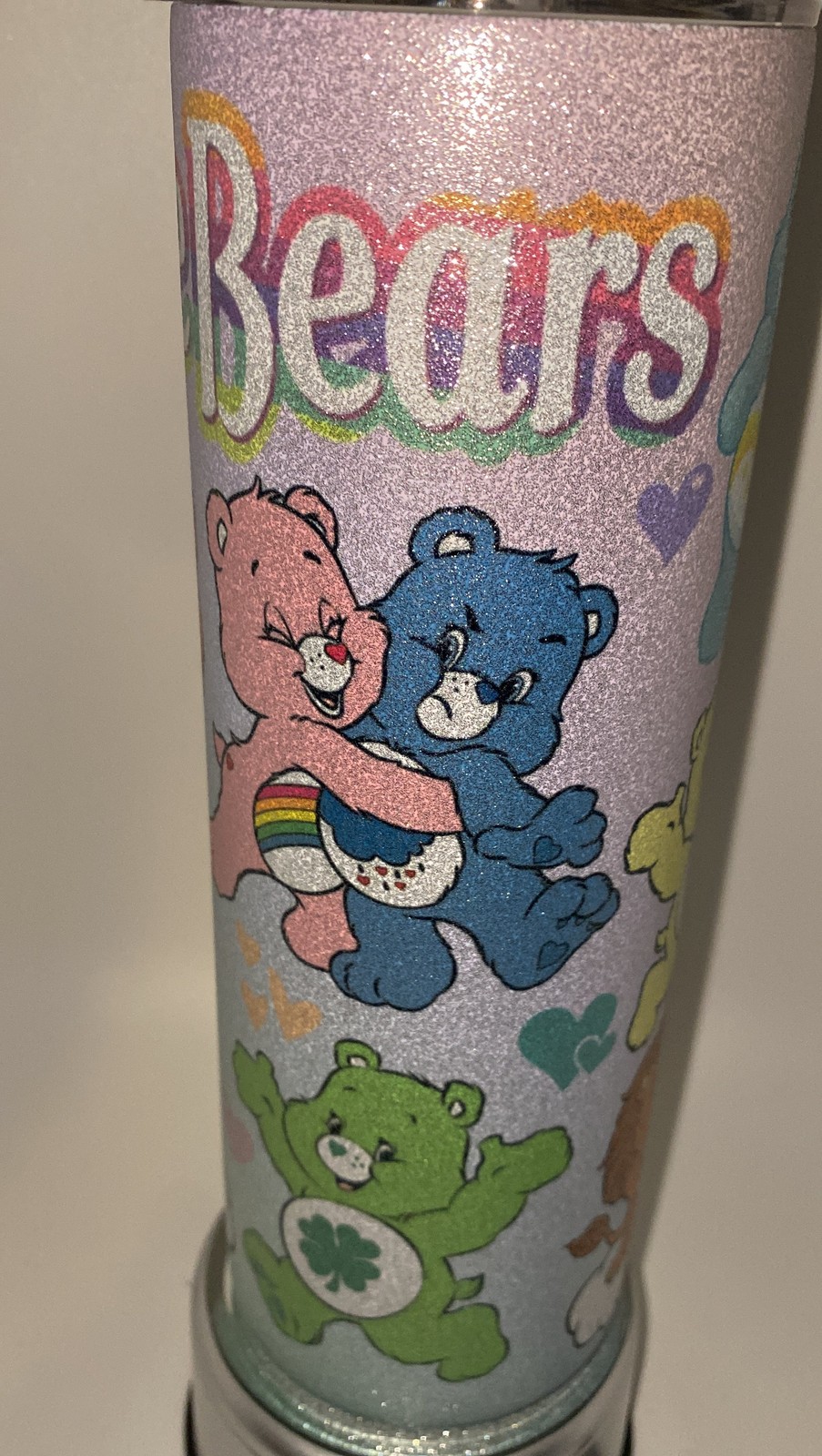 Care Bears GLITTER retro 20 oz tumbler inspired Nostalgic 80s HOT or COLD