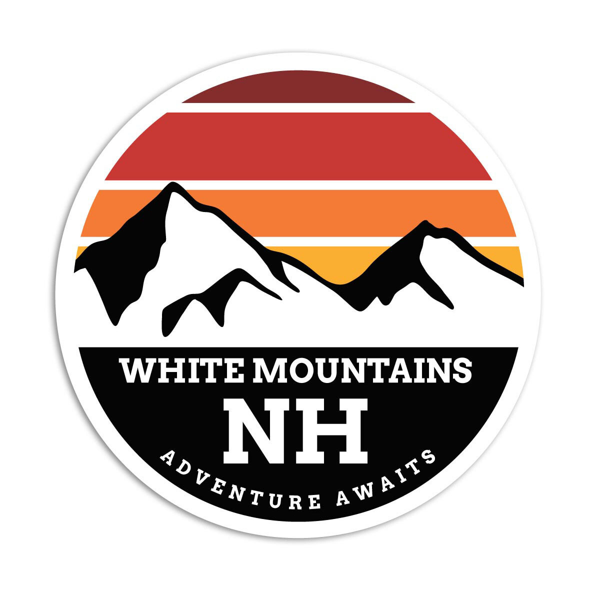 Vinyl Sticker; New Hampshire White Mountains Die Cut Vinyl Sticker