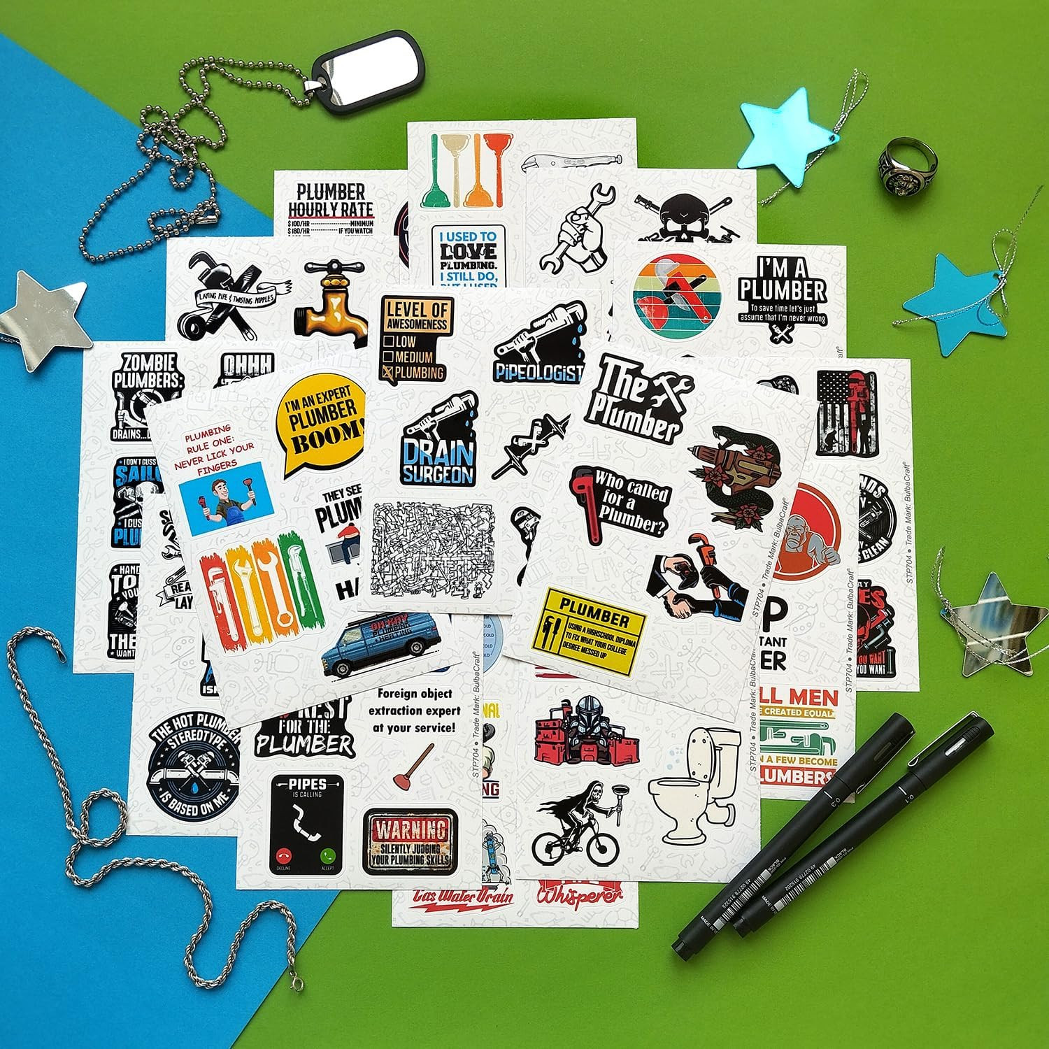 100Pcs Funny Plumbing Stickers for Hard Hat – Plumber Gifts Men Plumber…