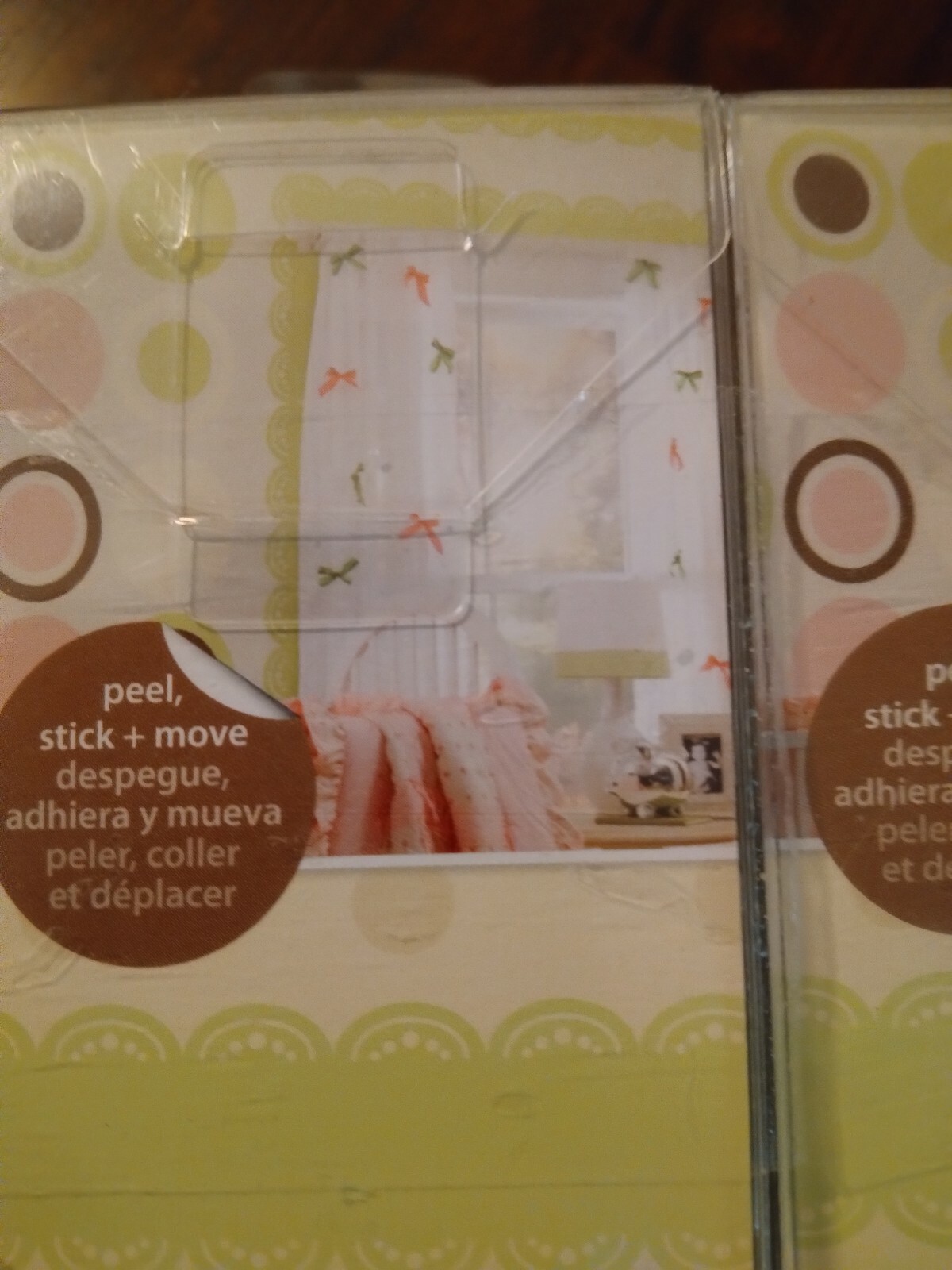 WallPops! 3 Wall Art peapod green one stripe Peel And Stick Border NIB
