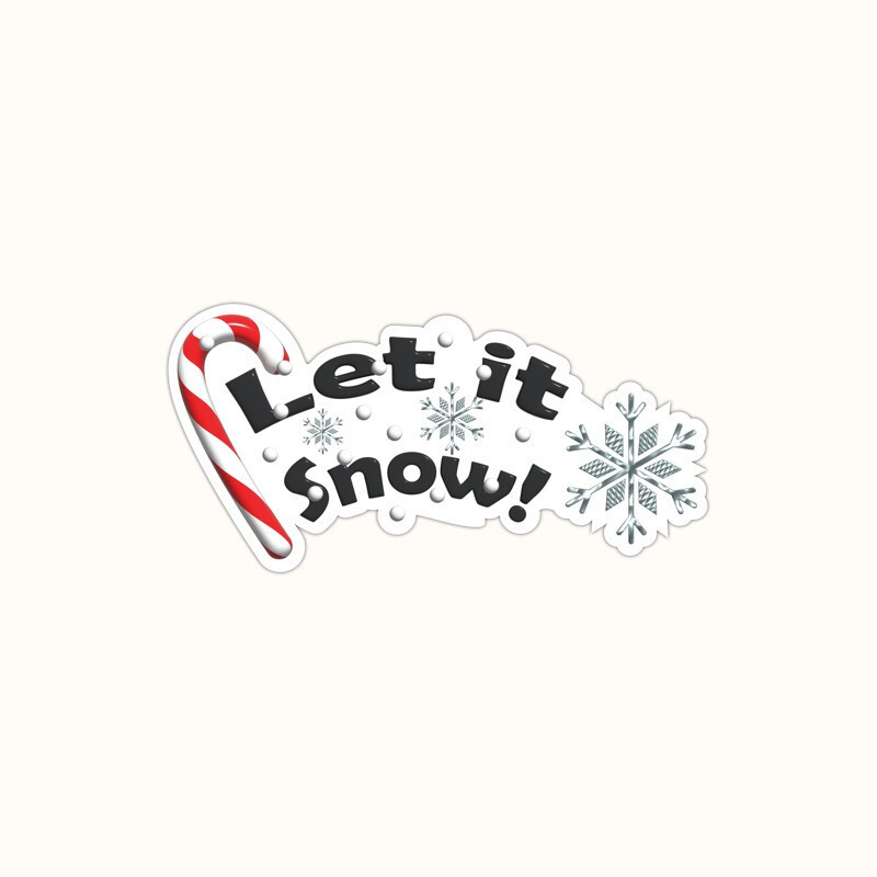 Let it Snow Vinyl Sticker Winter Quote Waterproof Decal Die Cut Laptop Bottle
