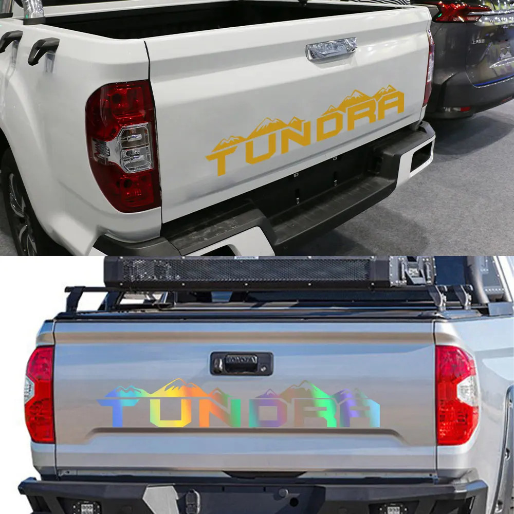 Aftermarket Mountain Tailgate & Rear Tail Decal for Toyota Tundra | Glossy Vinyl