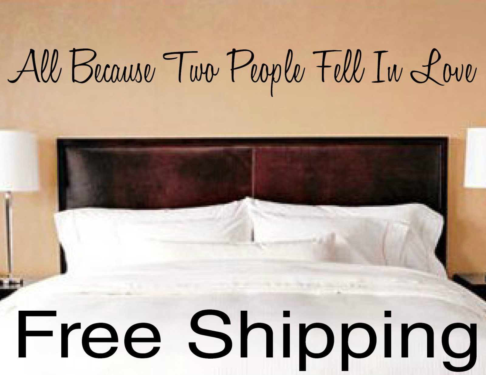 All Because Two People Fell In Love vinyl wall decal sticker romantic quote