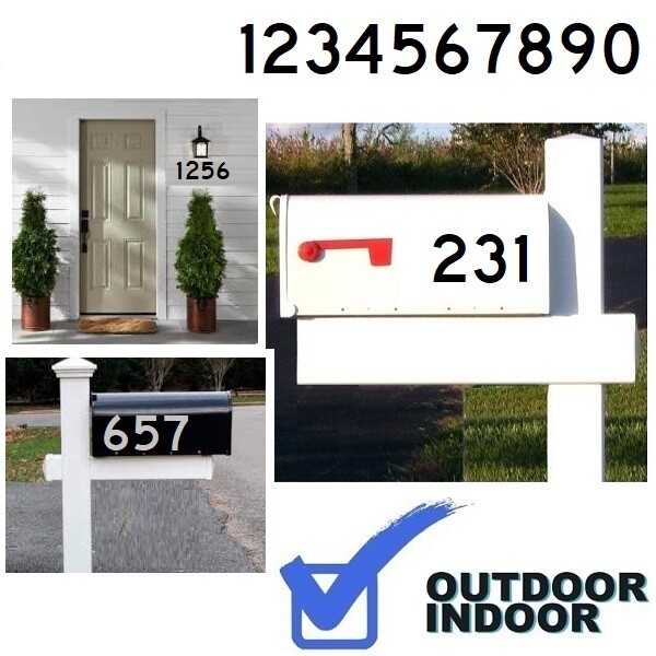 Mailbox Address locker Numbers Decal Sticker Window Door Wall Sign – ROADGEEK D