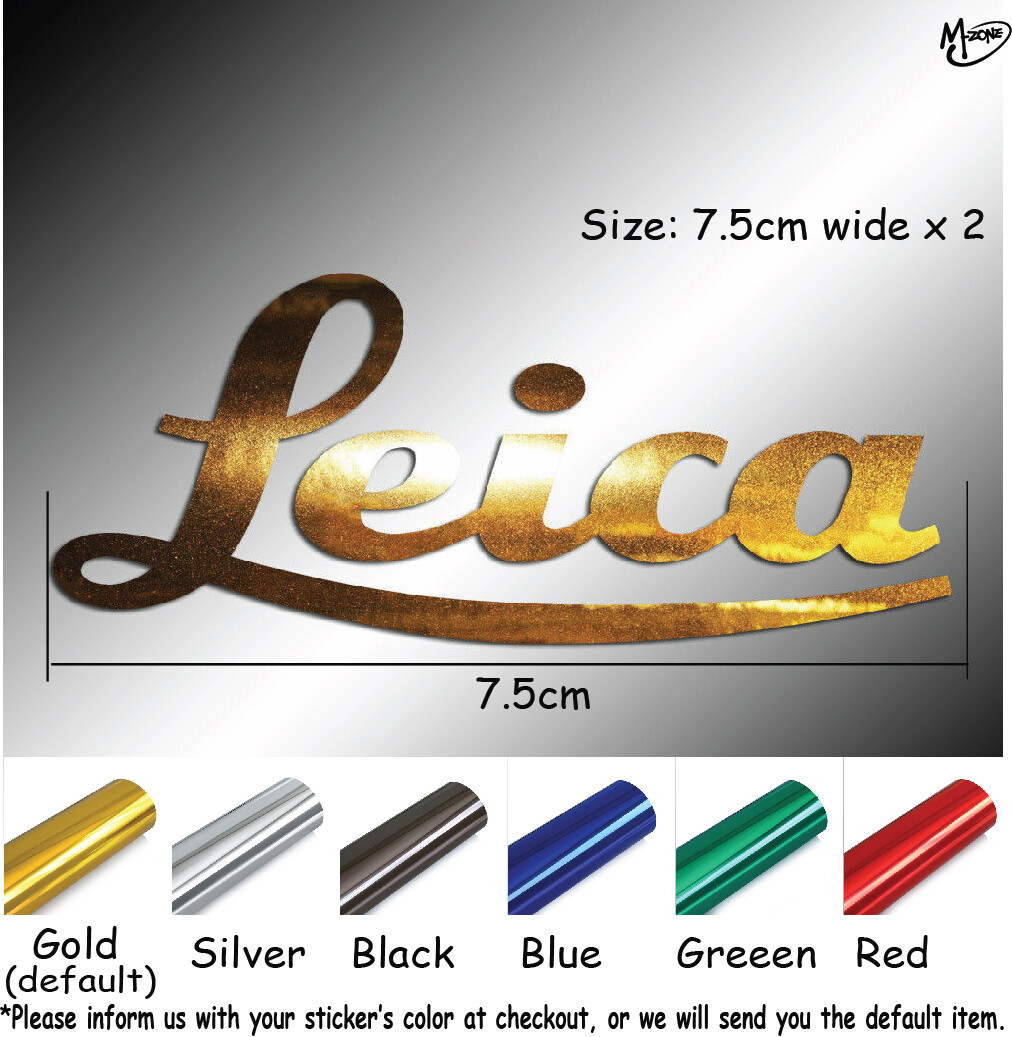 2x Leica Decal Stickers" Metallic chrome Effect 7.5cm wide die cut best giftsG