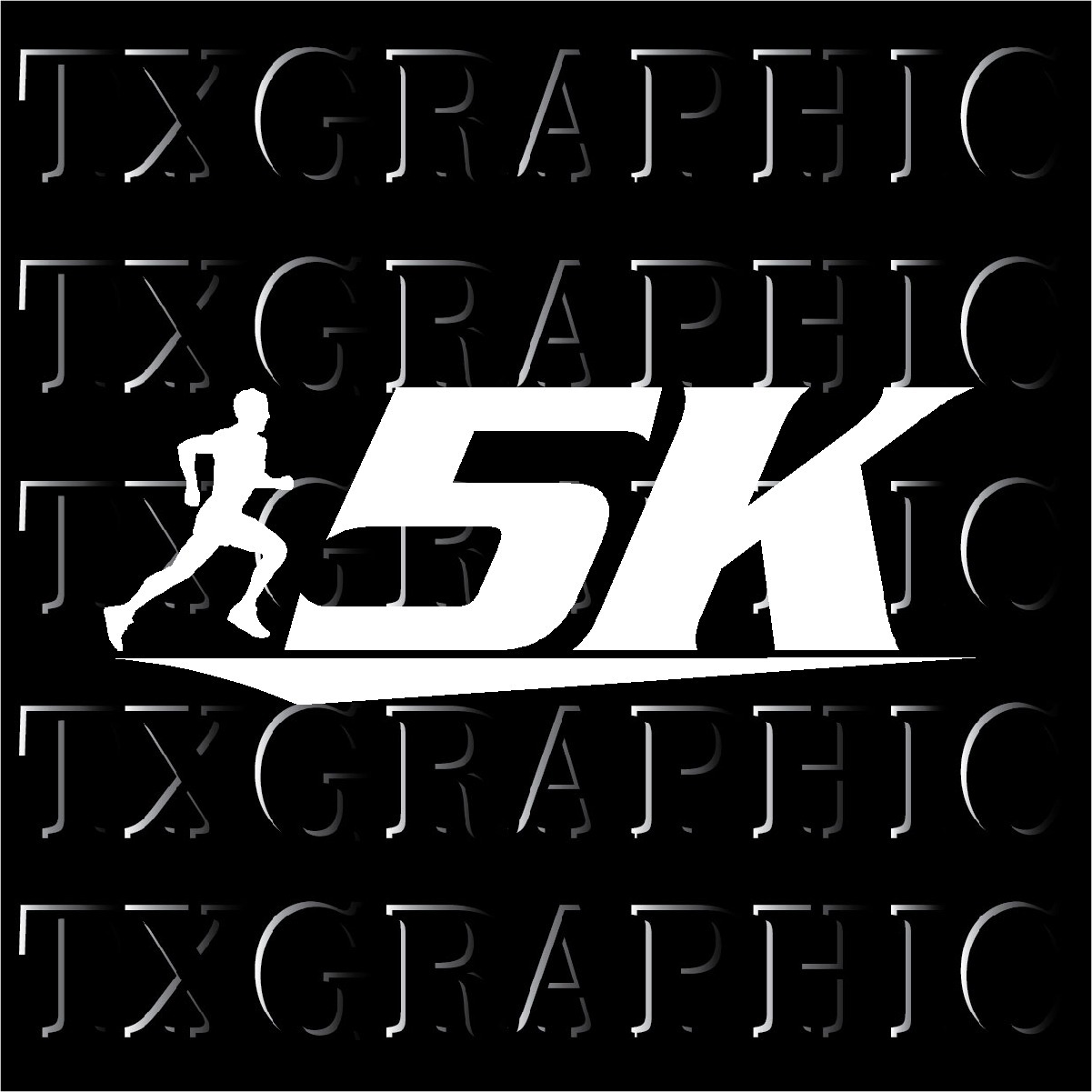 5K Marathon Decal Vinyl Sticker Man Runner Swoosh Symbol Running Run Jogging