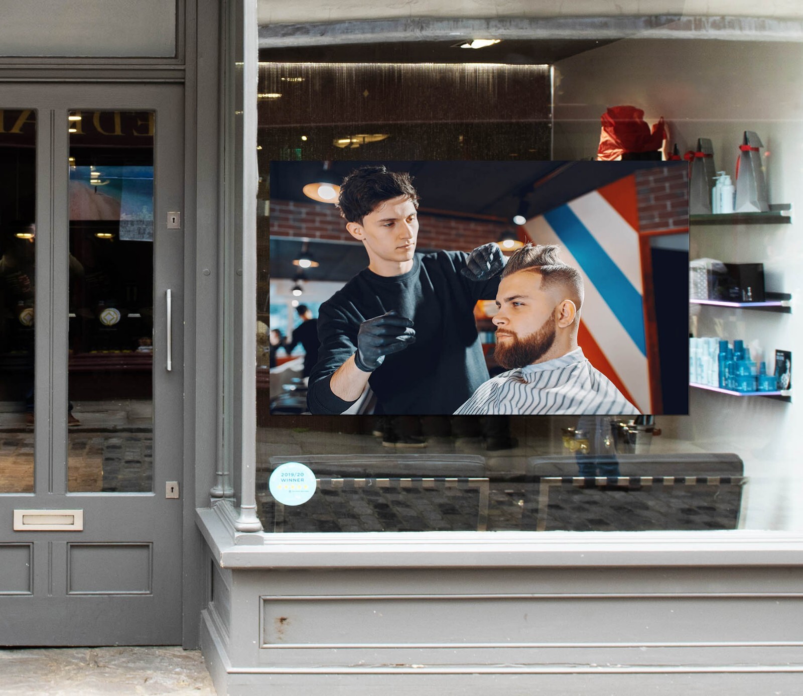 3D Man Hair Cut K1332 Barber Shop Window Stickers Vinyl Wallpaper Wall Murals Ka