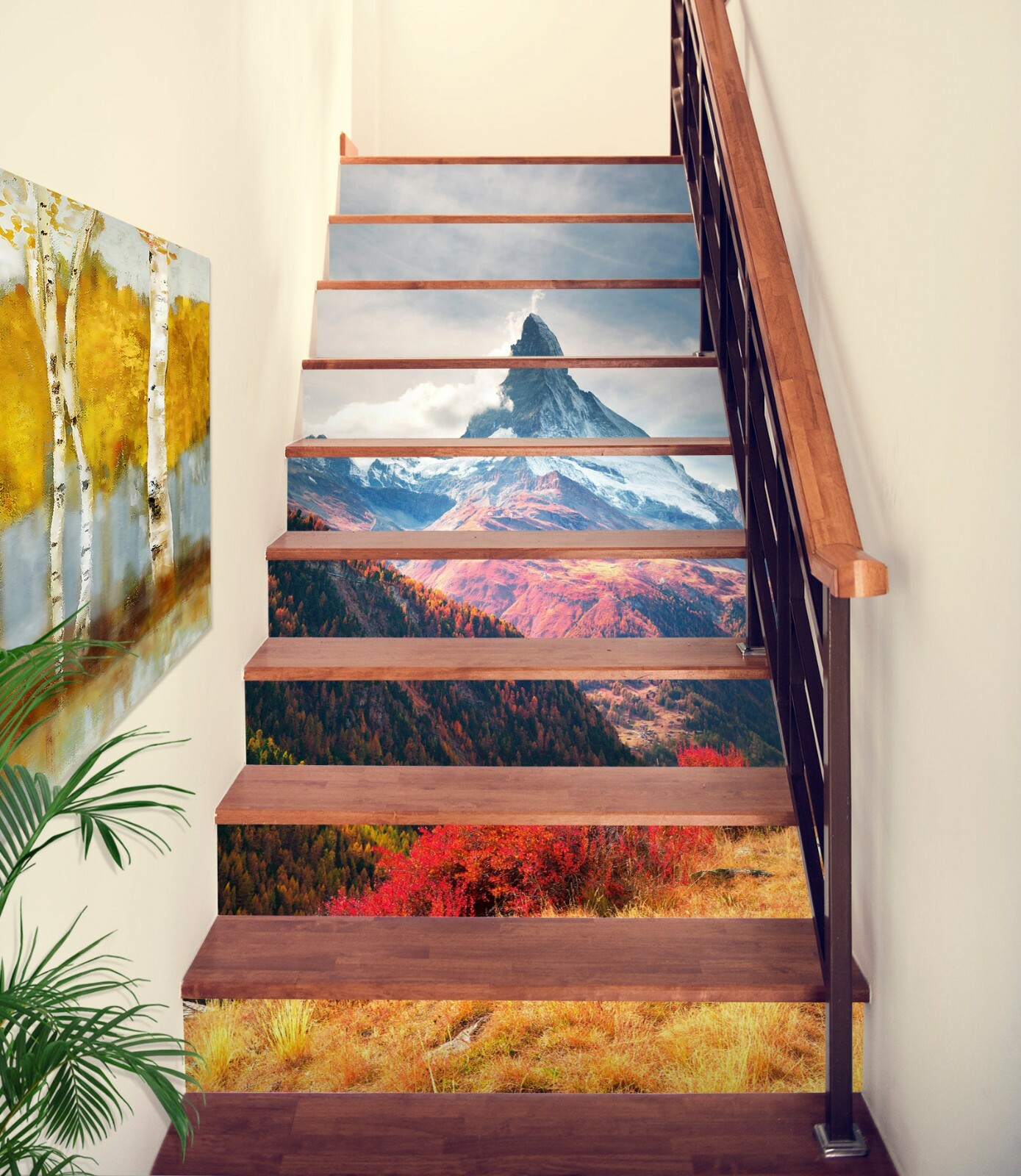 3D Mountain Grass 449NA Stair Risers Decoration Photo Mural Decal Wallpaper Fay