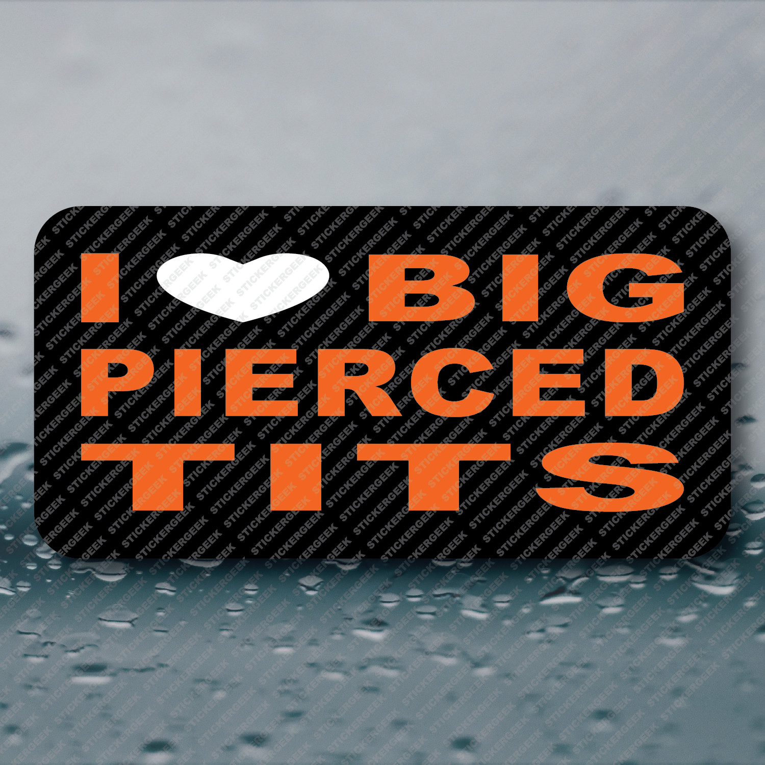 I Heart Big Pierced Tits Adult Funny Hard Hat Helmet Joke Gag Prank Gift Sticker