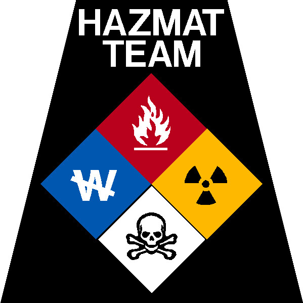 Reflective Black HAZMAT Tetrahedron Fire Helmet Decal You Pick