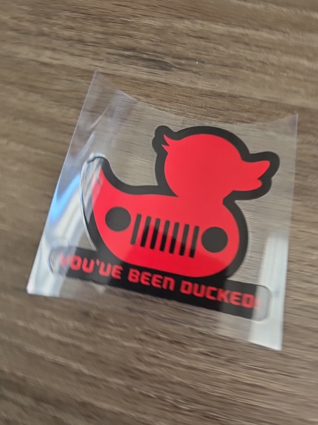 Solid Rubber Duckie You've Been Ducked Multi Color UV DTF Decal Waterproof Jp