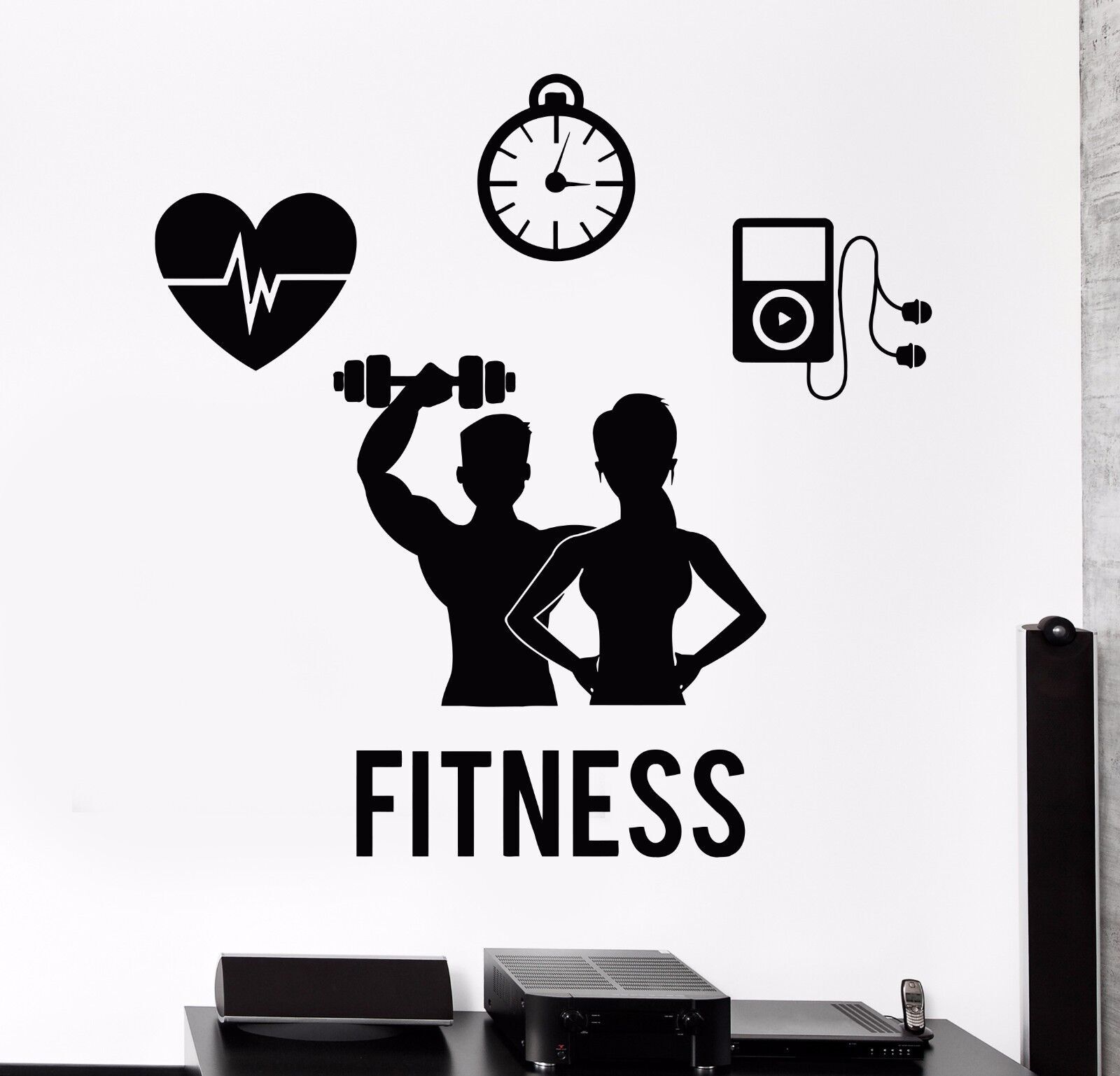 Vinyl Wall Decal Gym Fitness Center Sports Health Stickers (840ig)