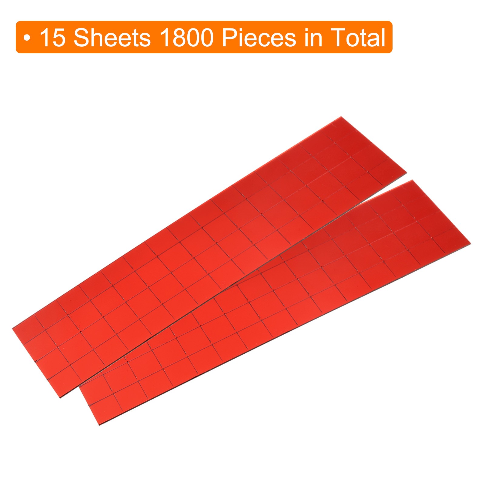 1800Pcs 15 Sheet 10x10mm Self Adhesive Mirror Mosaic Tiles Sticker Red