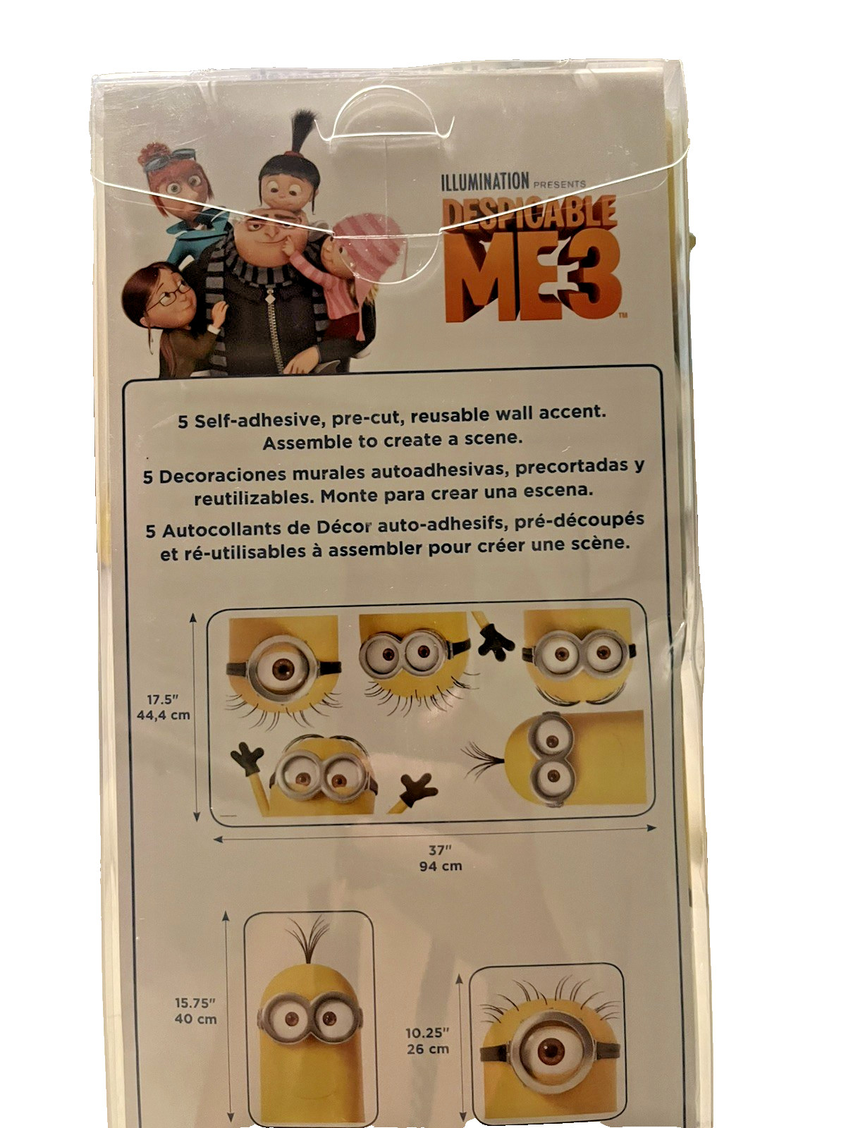 Giant Peel and Stick Minions Wall Decals for Kids Rooms and Decor
