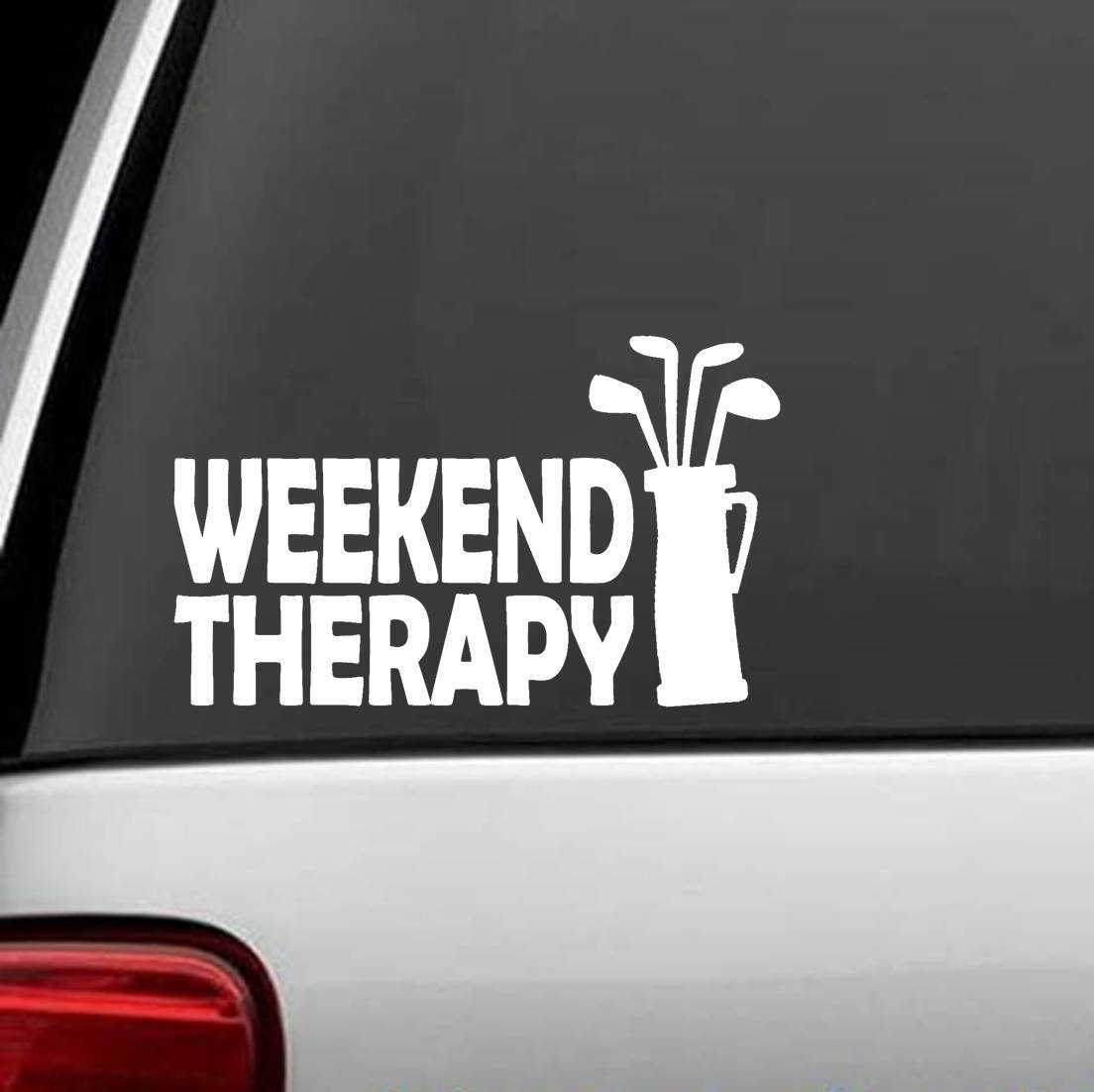 Weekend Therapy Golf Clubs Bag Decal Sticker G1072 Driver Irons Putter Glove Tee