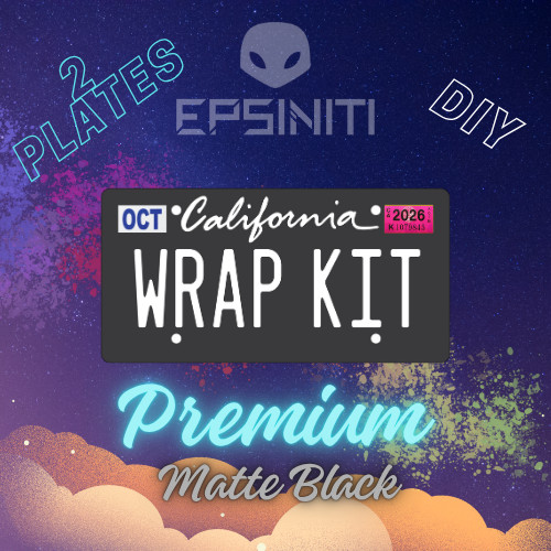 White Matte Black California Plate Wrap DIY Kit