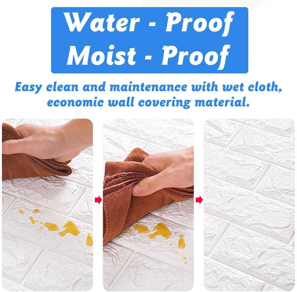 LEISIME 20 PC 3D Wall Sticker Self-Adhesive Wall Panels Waterproof PE Foam White