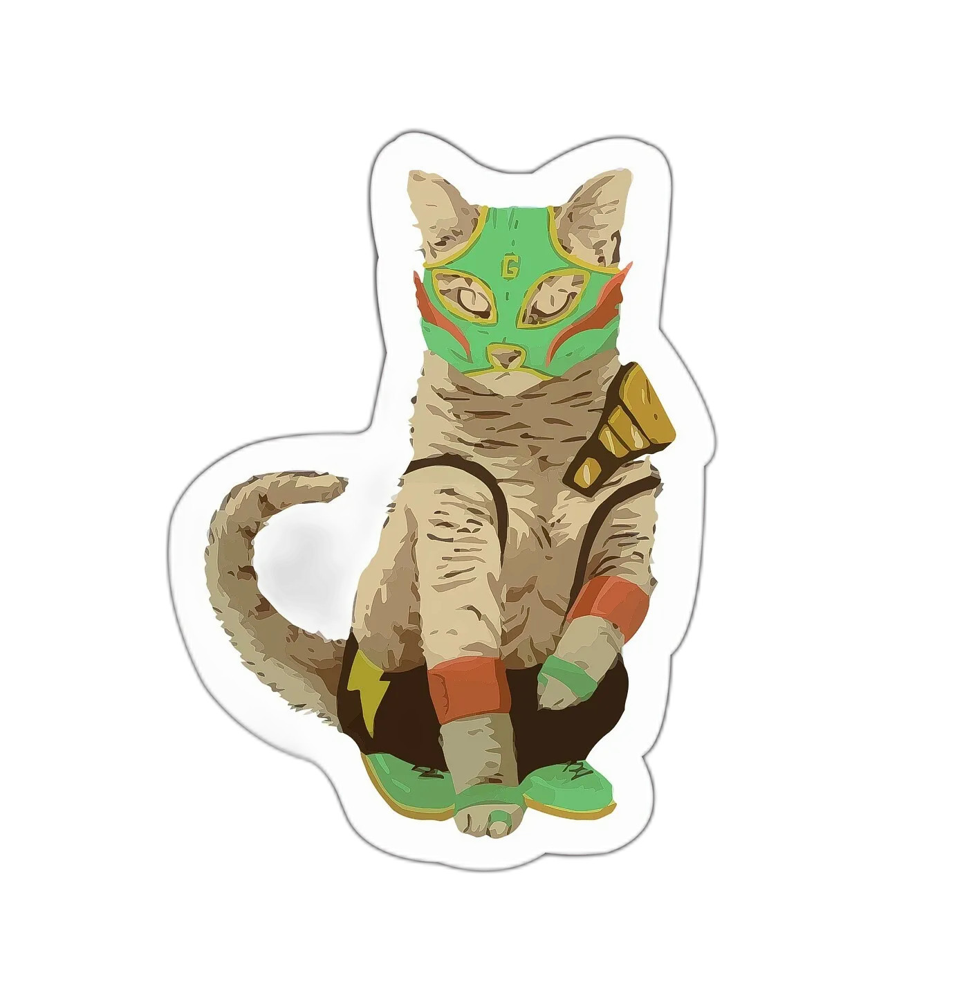 Wrestler Cat Sticker Decal