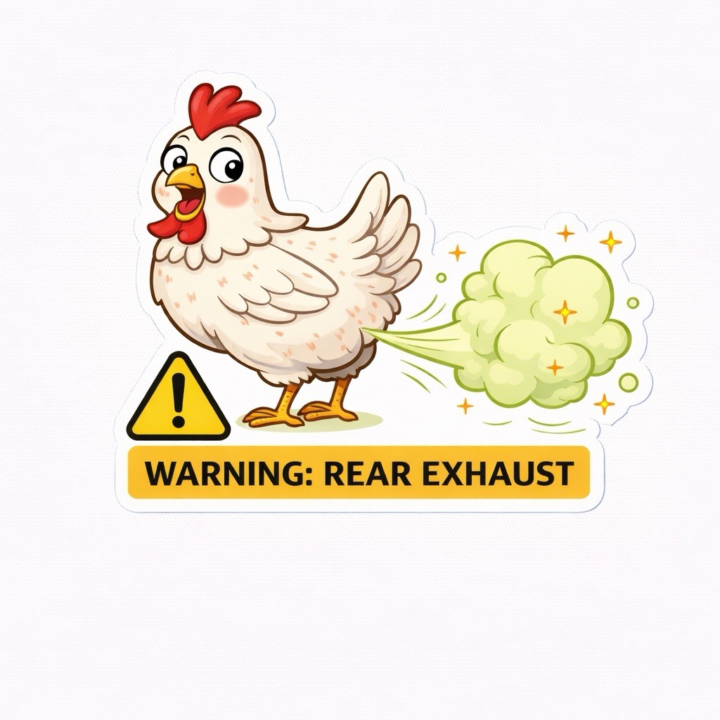 Funny Farm Animal Fart Sticker Set Humor