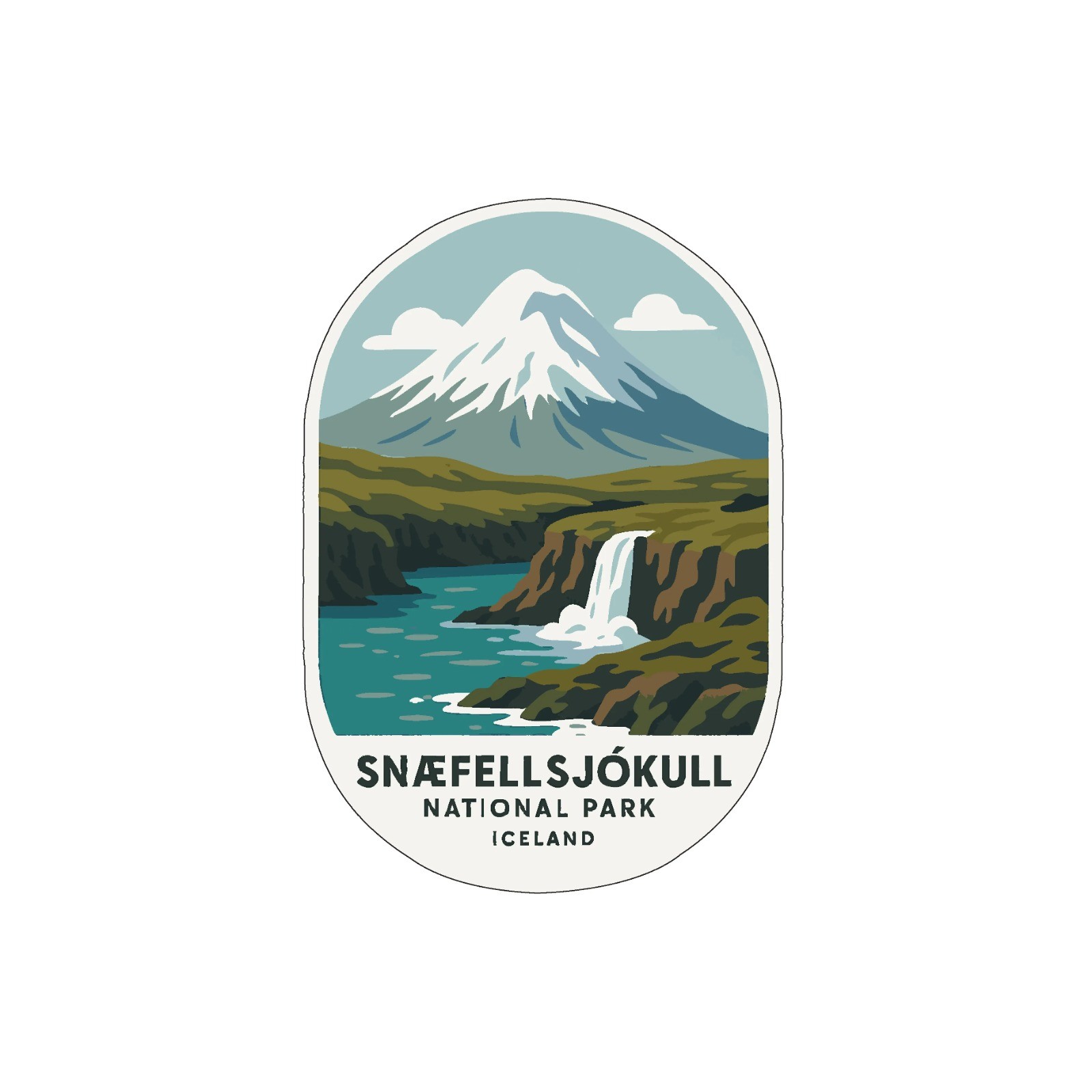 Snæfellsjökull Iceland National Park Sticker Decal Vinyl Die-Cut World