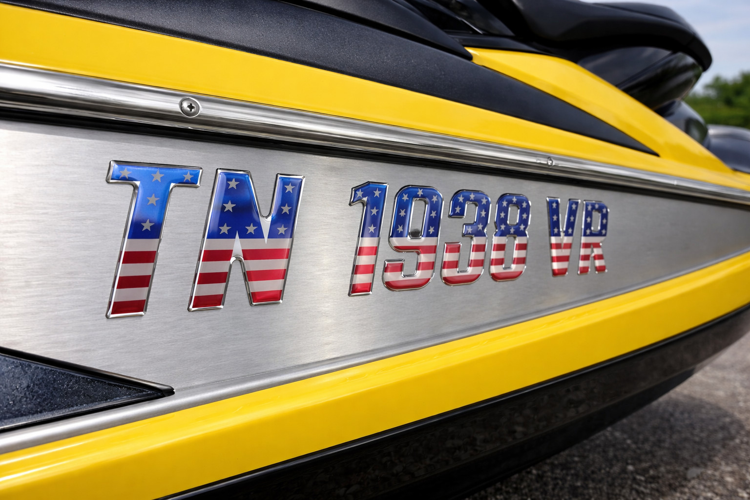 USA Flag Boat and Jet Ski Lettering Marine Grade Raised Registration Numbers