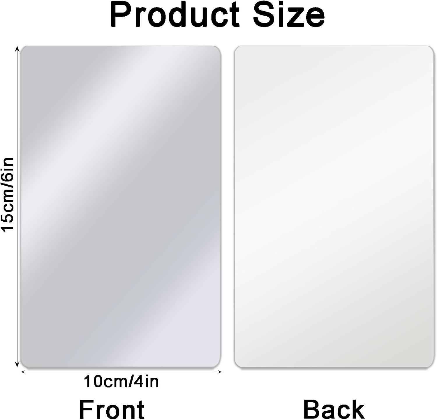 16Pcs School Shatter Proof Plastic Mirrors 4 x 6 Inch Self Adhesive Acrylic Mirr
