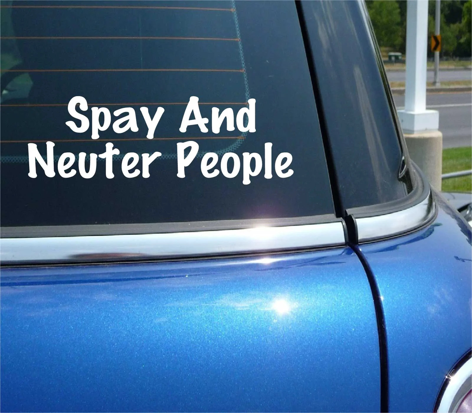 SPAY AND NEUTER PEOPLE MEAN OR CONTROL PERSON FUNNY DECAL STICKER CAR WALL DECOR