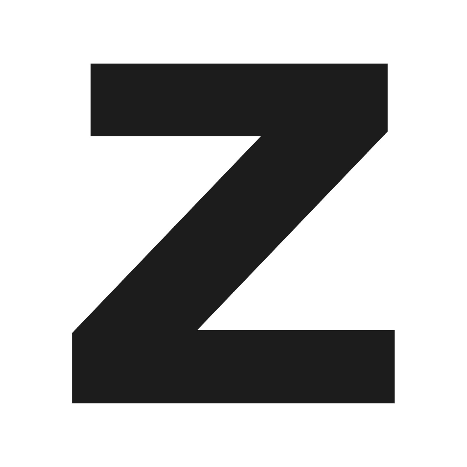 Letter Z Initial Arial Black font Vinyl Sticker Decal Monogram Diploma