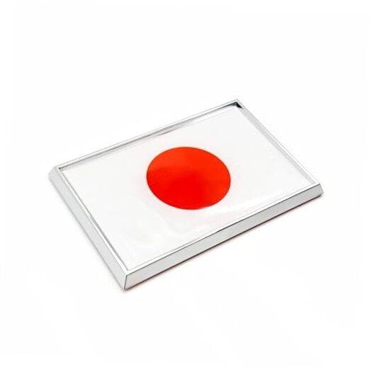 Japan Flag Sticker Emblem Japanese Decal Car Chrome Flags, 2 Pack, 3 x 2 inches