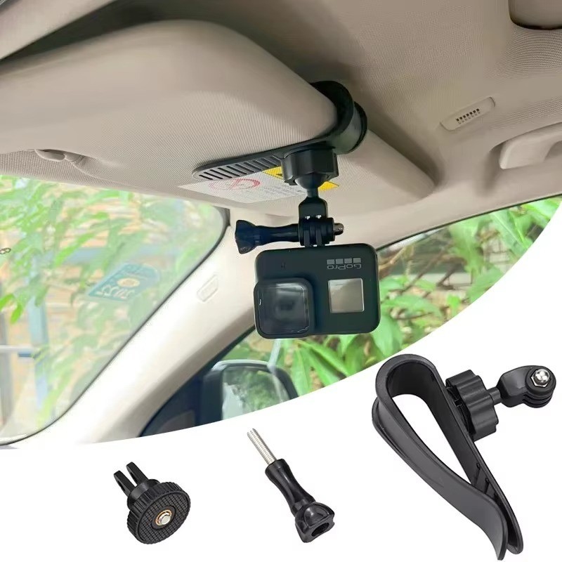 Car Sun Visor Camera Mount – Clip Holder for GoPro, DJI, Insta360