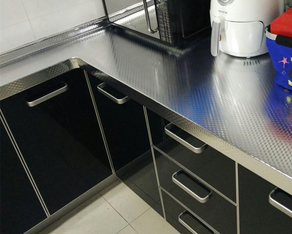 Kitchen Waterproof Aluminum foil Stickers Anti Greasy Counter, 15.7X118.1 inches