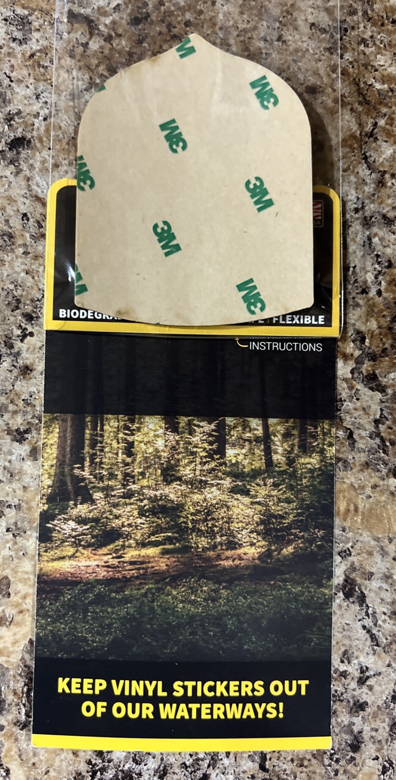 Adventure Awaits WOOD Sticker 3M Dishwasher SAFE Biodegradable Dust City NEW