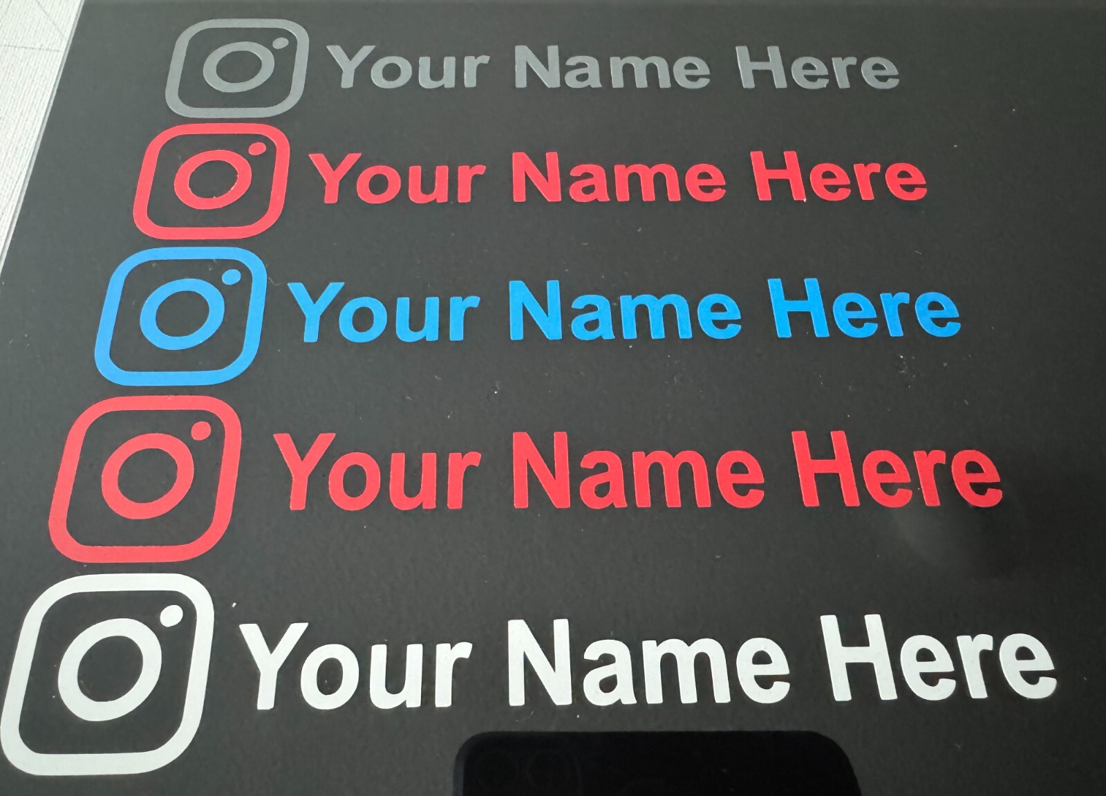 Personalized Instagram Sticker Decal (Contact us for great %%% on 20pcs plus).