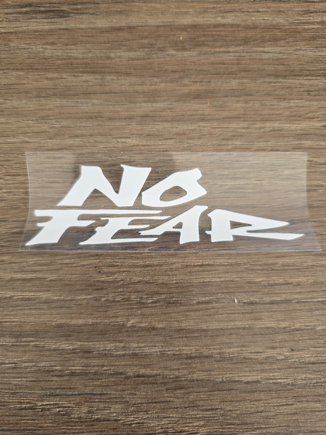 NO FEAR White Solid Raised UV DTF Decal STICKER Waterproof High Quality 4in