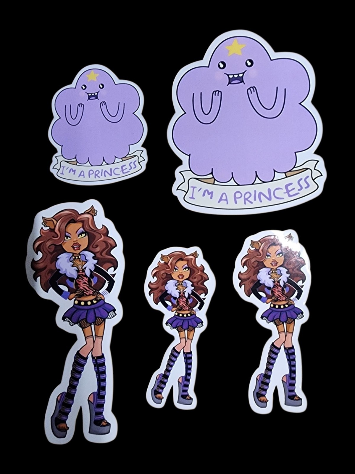 5 Pack Monster High Lumpy Space Princess Inspired Waterproof Sticker Car Decal