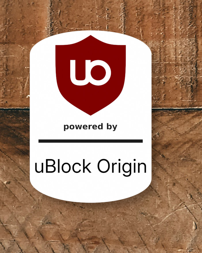uBlock Origin PC Case Sticker – Clean Ad-Blocker Vinyl Decal for Linux & Tech Se