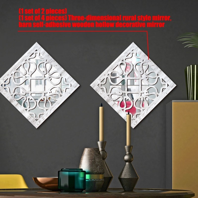 Bohemia Wall Mirror Decors Farmhouse Accent Mirror Shatterproof Retro Mirror