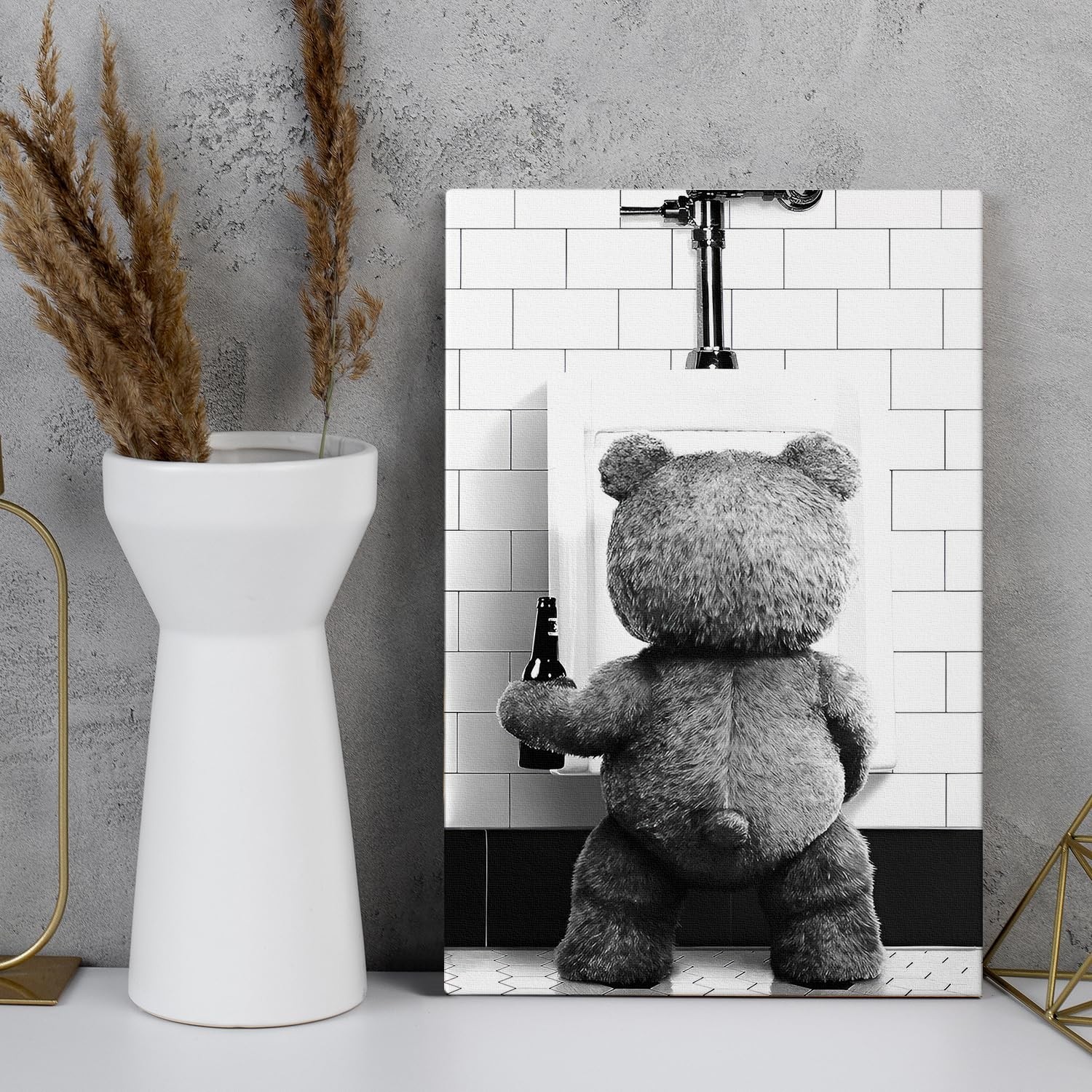 DIHSIEG Inspirational Canvas Wall Art funny bathroom wall art Print Poster, F…