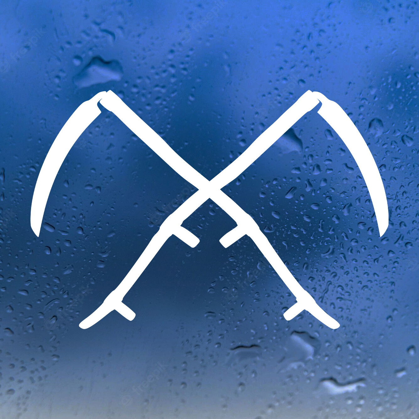 Crossed Scythes Vinyl Decal V1 – Grim Reaper Death – Die Cut Sticker