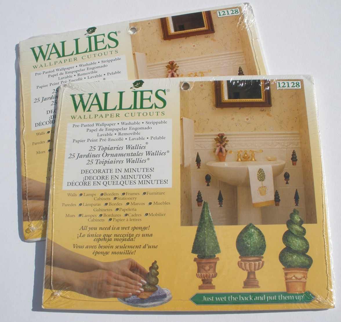 2 x 25 Topiary tree Shrubs Wallies Wallpaper Cut Outs 5" Pre-pasted Washable