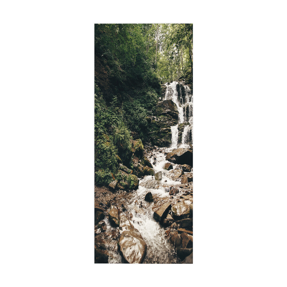Door, Wall STICKER – Green Forest River Scenery 3D Waterproof Murals Decal Cover