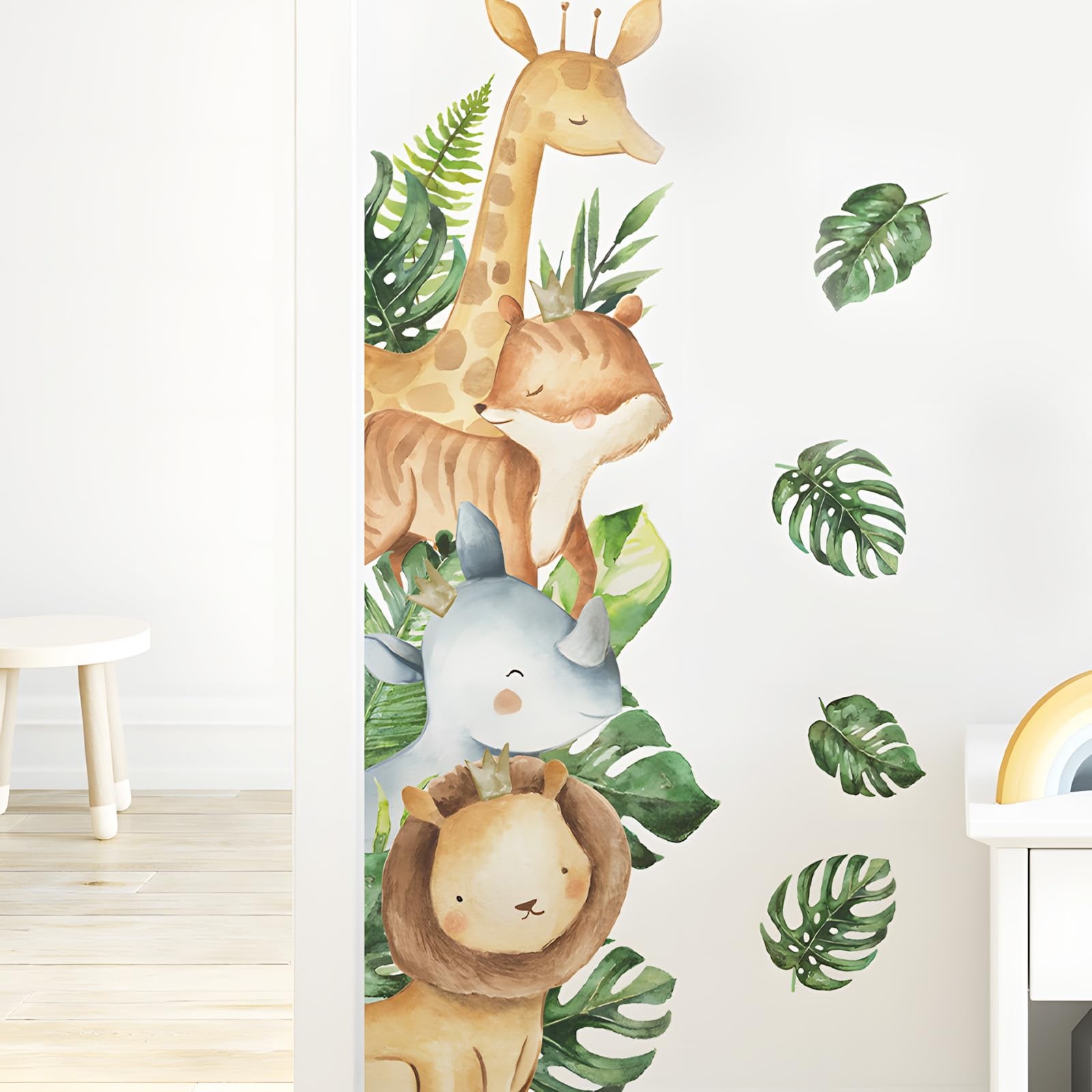 Safari Animals Wall Stickers Removable Peel and Stick Giraffe Elephant,Jungle…